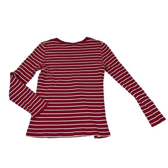 Loft Red Stripe Long Sleeve Tee size Medium - Picture 2 of 4